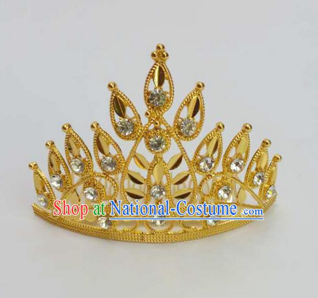 Traditional Thailand Ancient Handmade Hair Accessories, Traditional Thai China Dai Nationality Crystal Royal Crown for Women