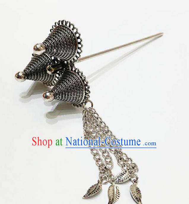 Traditional Thailand Ancient Handmade Hair Accessories, Traditional Thai China Dai Nationality Hairpins Hair Stick Headpiece for Women