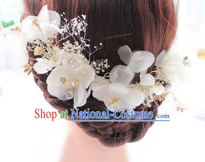 Top Grade Handmade Wedding Bride Hair Accessories Hair Stick, Traditional Princess Wedding Headwear Silk Flowers Hair Clasp for Women