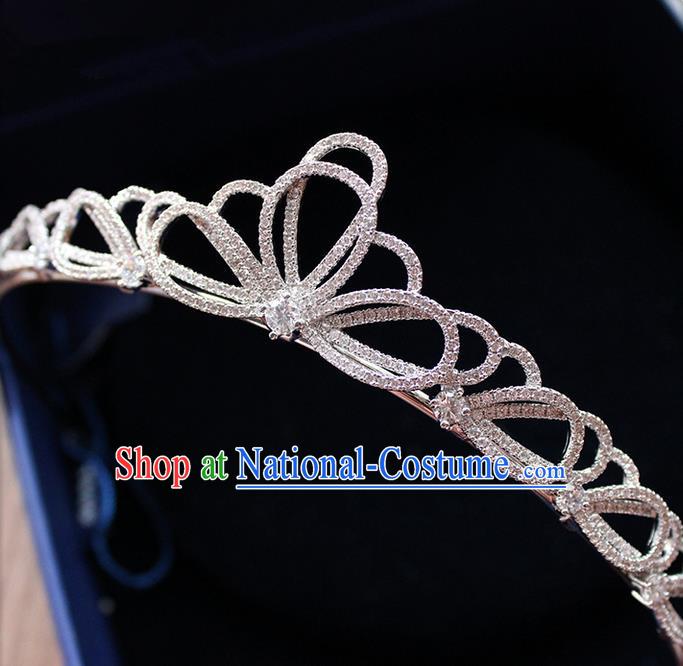 Top Grade Handmade Wedding Bride Hair Accessories Luxury Zircon Crown, Traditional Baroque Princess Crystal Royal Crown Wedding Headwear for Women