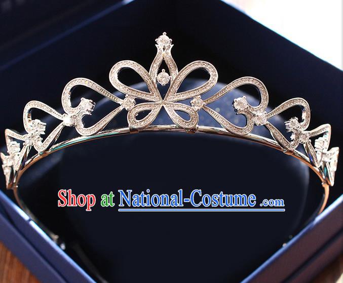 Top Grade Handmade Wedding Hair Accessories Bride Luxury Crystal Butterfly Crown, Traditional Baroque Princess Royal Crown Wedding Headwear for Women