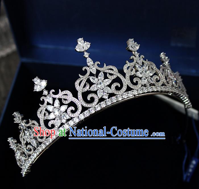 Top Grade Handmade Wedding Hair Accessories Bride Luxury Princess Crystal Crown, Traditional Baroque Royal Crown Wedding Headwear for Women