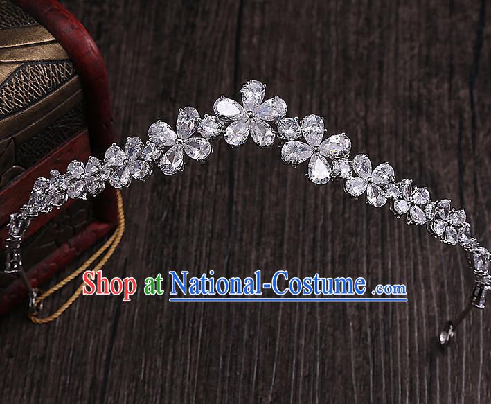 Top Grade Handmade Wedding Hair Accessories Bride Zircon Crown, Traditional Baroque Princess Crystal Royal Crown Wedding Headwear for Women