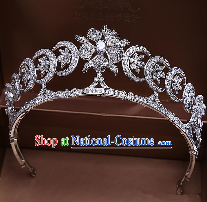 Top Grade Handmade Wedding Hair Accessories Bride Princess Crystal Imperial Crown, Traditional Baroque Diamante Royal Crown Wedding Headwear for Women