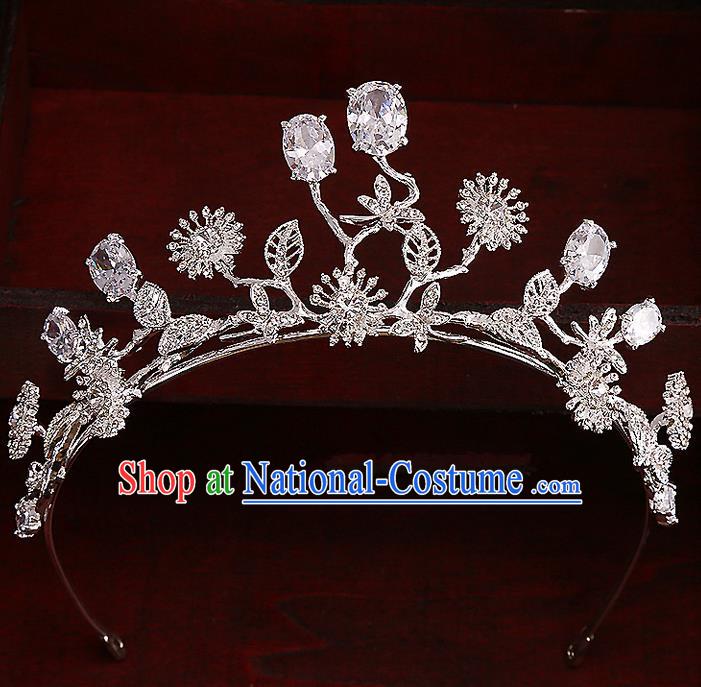 Top Grade Handmade Wedding Hair Accessories Bride Princess Crystal Imperial Crown, Traditional Baroque Royal Crown Wedding Headwear for Women