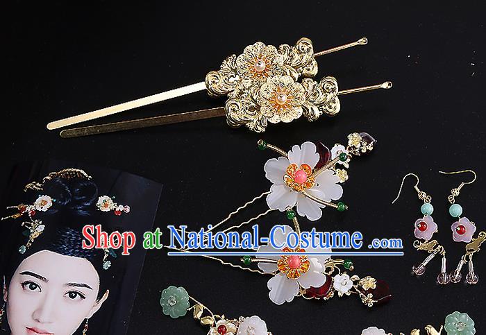 Top Grade Chinese Handmade Wedding Hair Accessories, Traditional China Xiuhe Suit Bride Hairpins Complete Set for Women