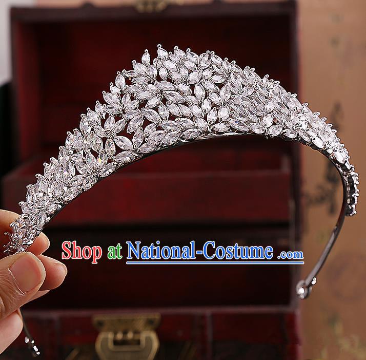 Top Grade Handmade Wedding Hair Accessories Bride Princess Zircon Imperial Crown, Traditional Baroque Diamante Crystal Royal Crown Wedding Headwear for Women