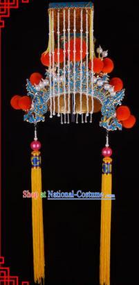 Traditional Chinese Ancient Peking Opera Accessories Jade Emperor Hat, Traditional Chinese Beijing Opera First Emperor of Qin Headwear Crown