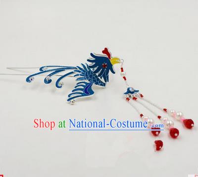 Top Grade Chinese Ancient Peking Opera Hair Accessories Diva Hairpins Phoenix Step Shake, Traditional Chinese Beijing Opera Hua Tan Hair Clasp Head-ornaments