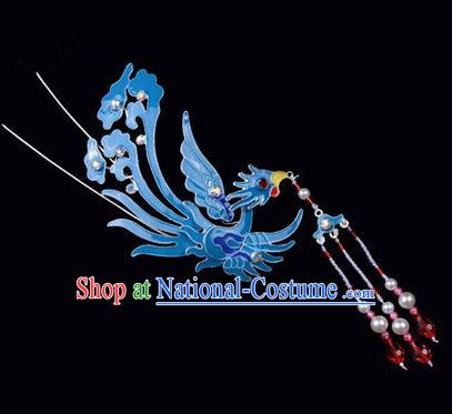 Top Grade Chinese Ancient Peking Opera Hair Accessories Diva Phoenix Hairpins Tassel Step Shake, Traditional Chinese Beijing Opera Hua Tan Hair Clasp Head-ornaments