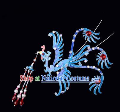 Top Grade Chinese Ancient Peking Opera Hair Accessories Diva Phoenix Hairpins Step Shake, Traditional Chinese Beijing Opera Hua Tan Hair Clasp Head-ornaments