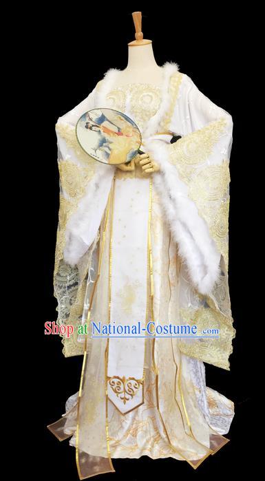 Traditional Chinese Tang Dynasty Palace Lady Costume, Elegant Hanfu Clothing, Chinese Ancient Imperial Consort Embroidered Dress for Women