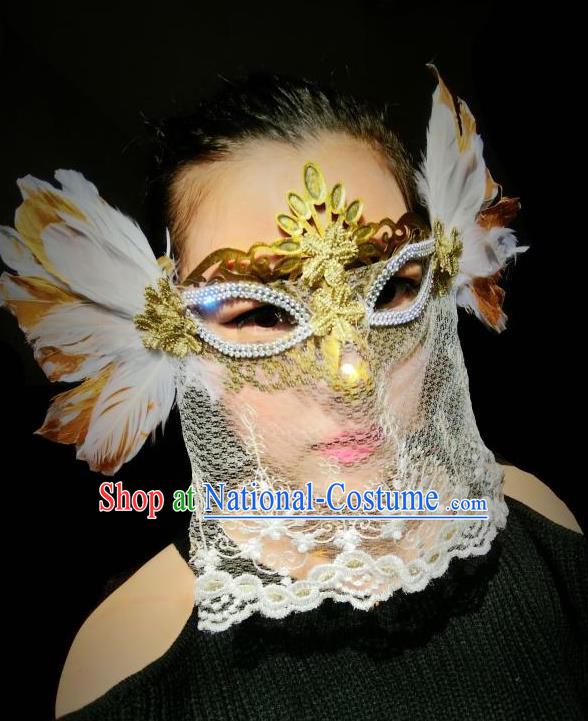 Top Performance Catwalks Headwear Halloween Cosplay Hair Accessories Mask