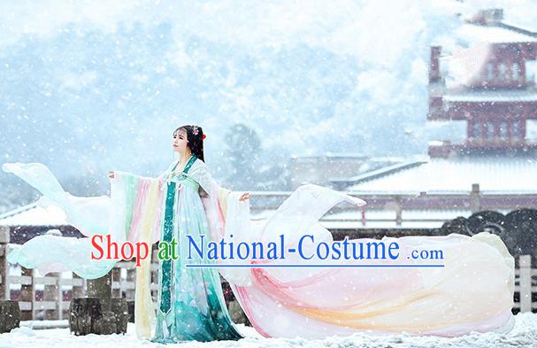 Traditional Ancient Chinese Imperial Concubine Fairy Costume, Chinese Tang Dynasty Princess Pink Dress Hanfu Embroidered Clothing for Women