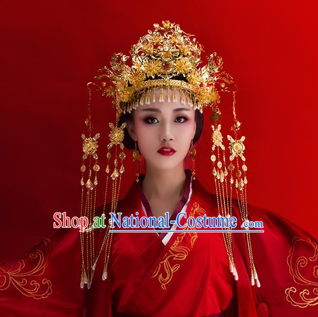 Chinese Ancient Style Hair Jewelry Accessories Hairpins xiuhe Suit Headwear Headdress Hair Fascinators for Women