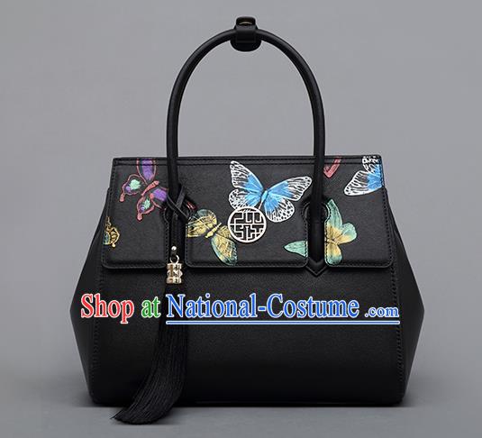 Traditional Handmade Asian Chinese Element Clutch Bags Shoulder Bag National Embossed Butterflies Handbag for Women