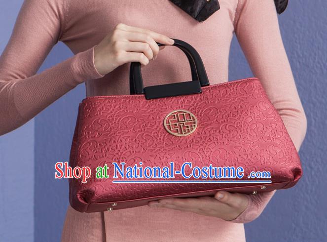 Traditional Handmade Asian Chinese Element Knurling Clutch Bags National Red Handbag for Women