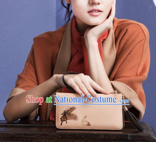 Traditional Handmade Asian Chinese Element Embroidery Butterfly Wallet National Handbag Purse for Women