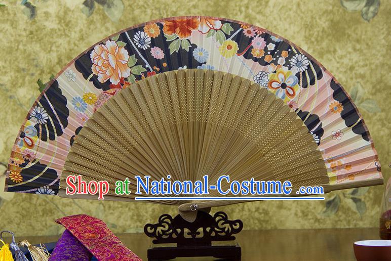 Traditional Chinese Handmade Crafts Pink Folding Fan, China Sensu Ink Painting Flowers Silk Fan Hanfu Fans for Women