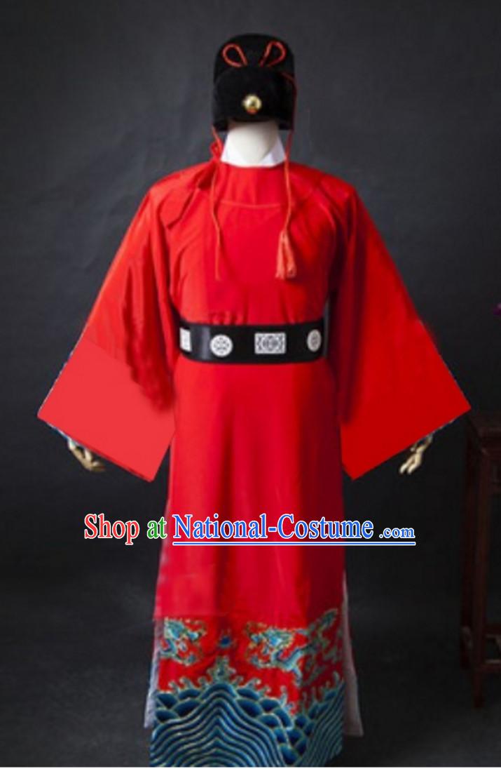 Ancient Zhan Zhao Costumes and Hat Complete Set