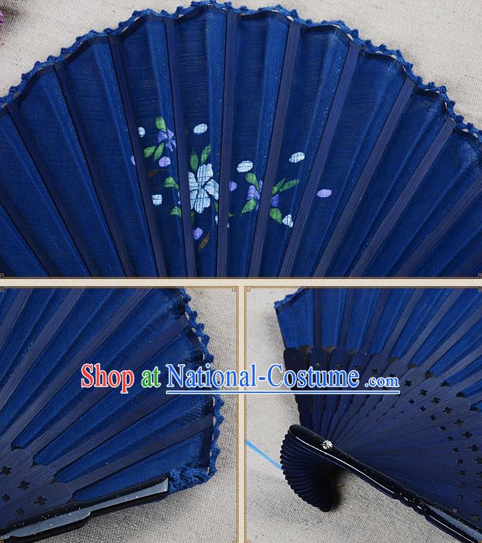 Traditional Chinese Crafts Folding Fan China Sensu Landscape Painting Calligraphy Silk Fan