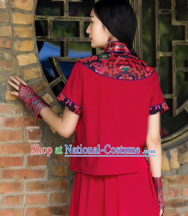 Traditional Ancient Chinese Young Women Cheongsam Dress Republic of China Tangsuit Stand Collar Blouse Dress Tang Suit Clothing for Women