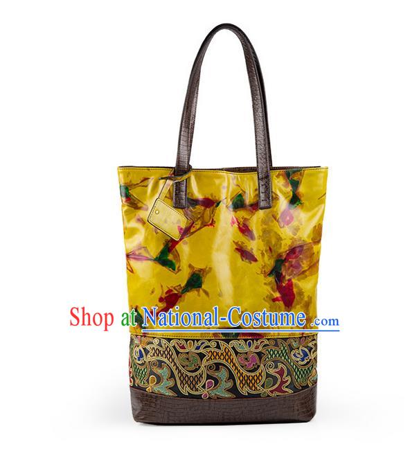 Traditional Chinese Accessories National Embroidery Bags, China Cow Leather Bags for Women