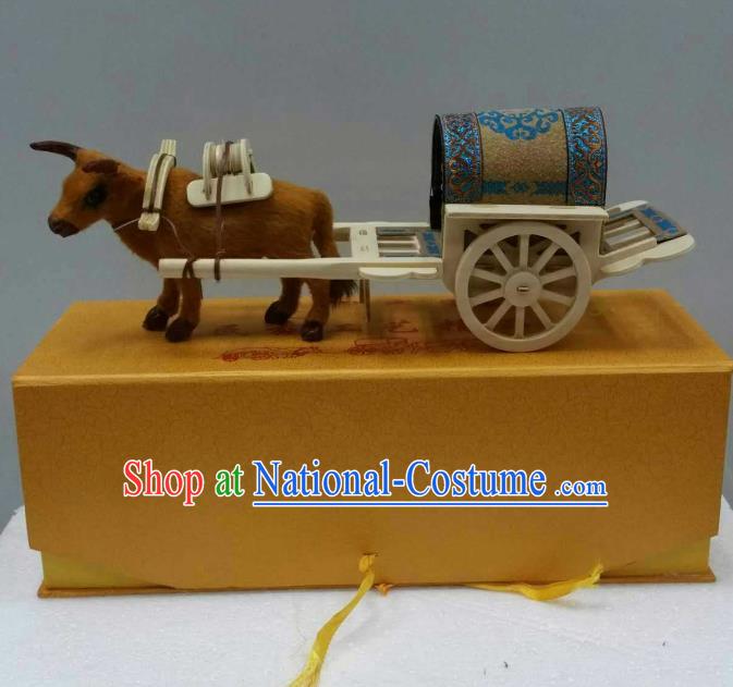 Traditional Handmade Chinese Mongol Nationality Handmade Decoration Bullock-Cart Home Ornaments, China Mongols Mongolian Minority Nationality Hackery