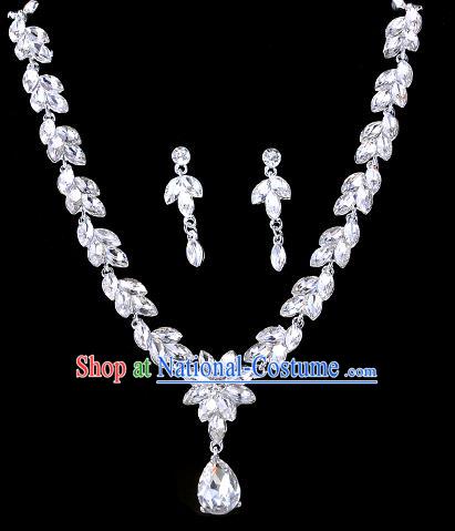 Top Grade Handmade Chinese Classical Jewelry Accessories Baroque Style Crystal Necklace and Earrings for Women