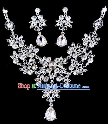 Top Grade Handmade Chinese Classical Jewelry Accessories Baroque Style Crystal Necklace and Earrings for Women