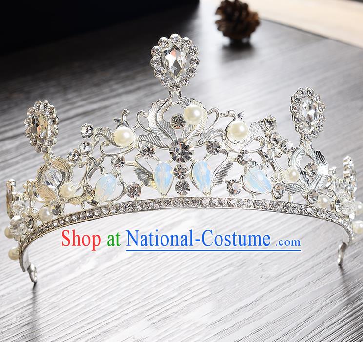 Top Grade Handmade Chinese Classical Hair Accessories Baroque Style Headband Opal Princess Royal Crown, Hair Sticks Hair Jewellery Hair Clasp for Women