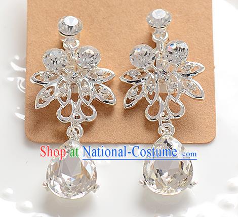 Top Grade Handmade Chinese Classical Jewelry Accessories Baroque Style Crystal Wedding Earrings Bride Eardrop for Women