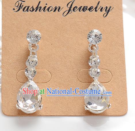 Top Grade Handmade Chinese Classical Jewelry Accessories Baroque Style Crystal Wedding Earrings Bride Eardrop for Women