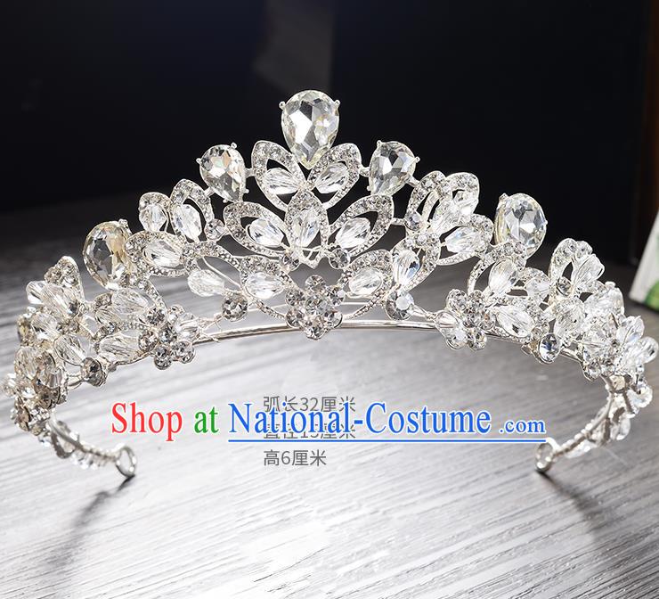 Top Grade Handmade Chinese Classical Hair Accessories Baroque Style Extravagant Crystal Royal Crown, Hair Sticks Hair Jewellery Hair Clasp for Women