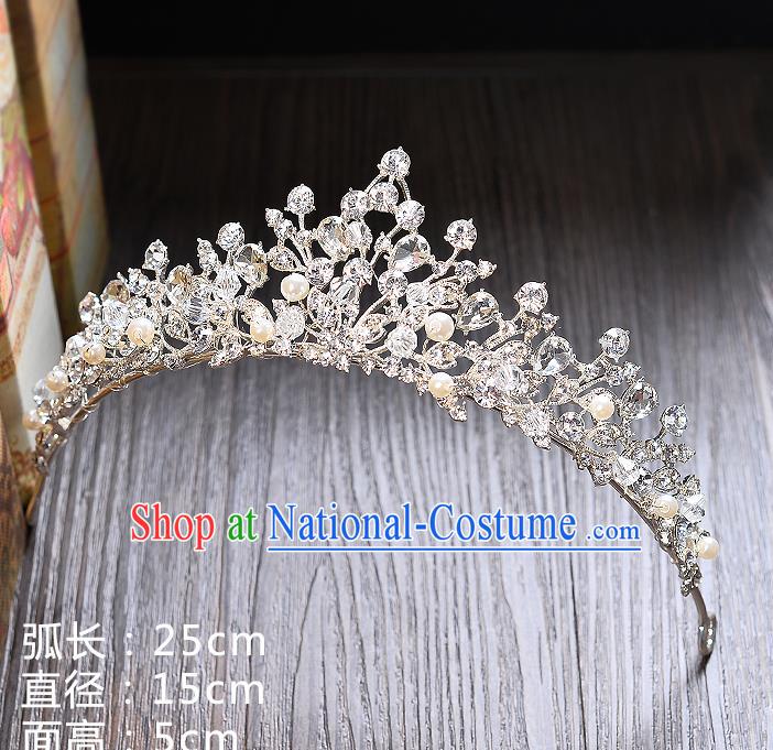 Top Grade Handmade Chinese Classical Hair Accessories Baroque Style Extravagant Crystal Beads Royal Crown, Hair Sticks Hair Jewellery Hair Clasp for Women