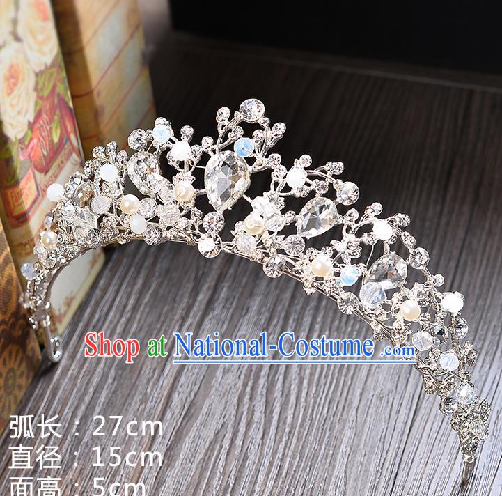 Top Grade Handmade Chinese Classical Hair Accessories Baroque Style Extravagant Crystal Royal Crown, Hair Sticks Hair Jewellery Hair Clasp for Women