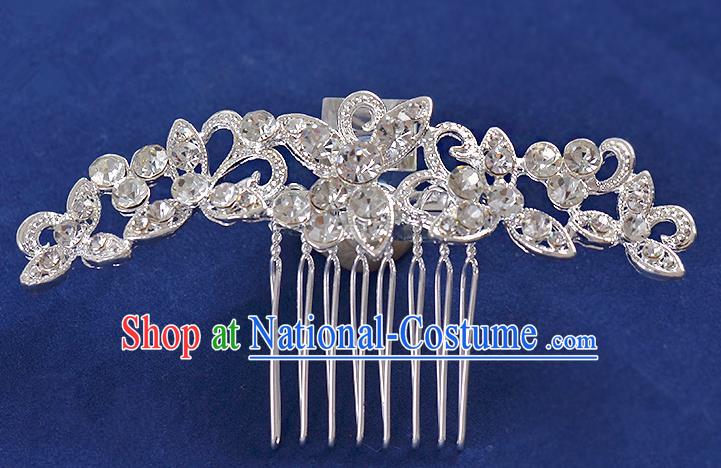 Top Grade Handmade Chinese Classical Hair Accessories Princess Wedding Crystal Butterfly Hair Comb Hair Stick Headband Bride Headwear for Women