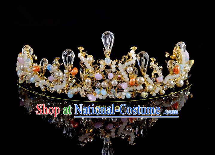 Top Grade Handmade Hair Accessories Baroque Style Palace Princess Wedding Crystal Vintage Royal Crown, Bride Hair Kether Jewellery Imperial Crown for Women