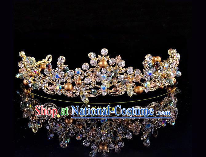 Top Grade Handmade Hair Accessories Baroque Style Palace Princess Wedding Crystal Vintage Royal Crown, Bride Hair Kether Jewellery Imperial Crown for Women