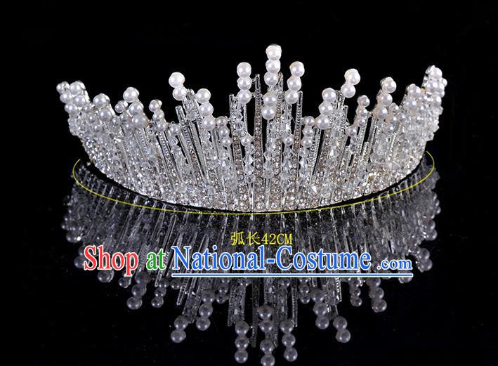 Top Grade Handmade Hair Accessories Baroque Style Palace Princess Wedding Crystal Vintage Royal Crown, Bride Hair Kether Jewellery Imperial Crown for Women