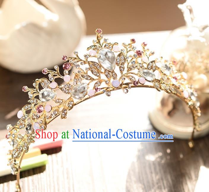 Top Grade Handmade Hair Accessories Baroque Luxury Crystal Opal Royal Crown, Bride Wedding Hair Kether Jewellery Princess Imperial Crown for Women