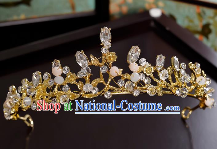 Top Grade Handmade Hair Accessories Baroque Style Princess Crystal Beads Vintage Royal Crown, Bride Wedding Hair Kether Jewellery Imperial Crown for Women