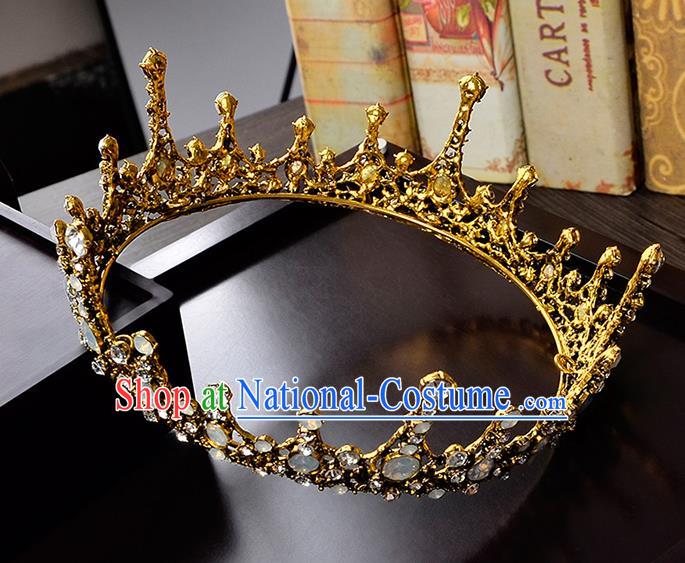 Top Grade Handmade Hair Accessories Baroque Crystal Opal Vintage Imperial Crown, Bride Wedding Hair Jewellery Queen Crown for Women