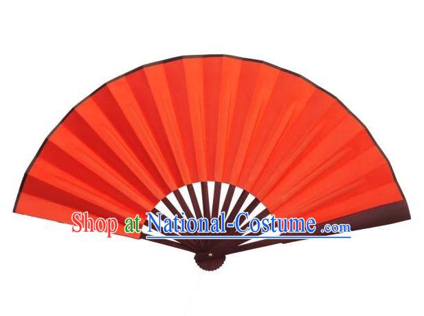 Traditional Chinese Crafts Peking Opera Folding Fan China Sensu Handmade Chinese Red Silk Dance Fan for Women