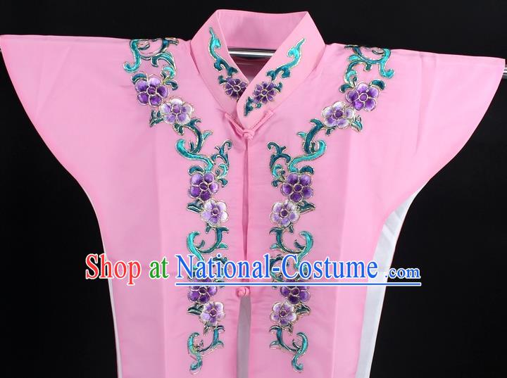 Traditional China Beijing Opera Young Lady Costume Pink Collar Protectors, Ancient Chinese Peking Opera Embroidery Clothing