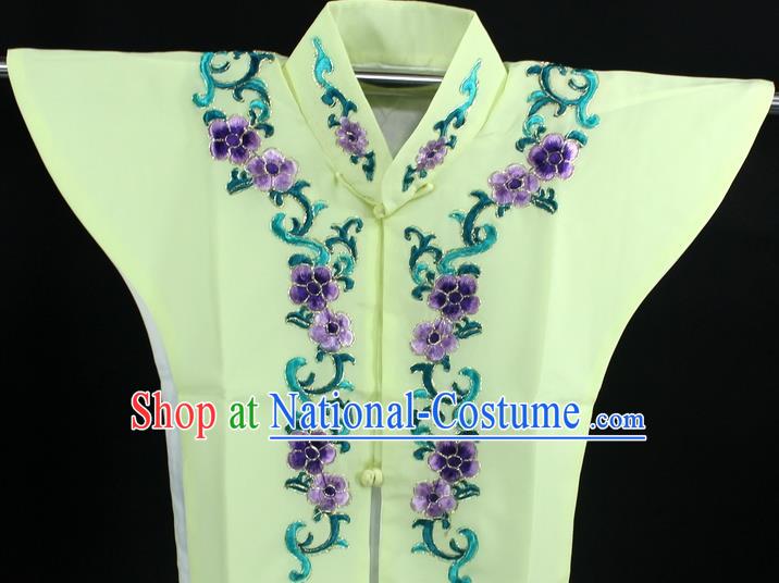 Traditional China Beijing Opera Young Lady Costume Yellow Collar Protectors, Ancient Chinese Peking Opera Embroidery Clothing