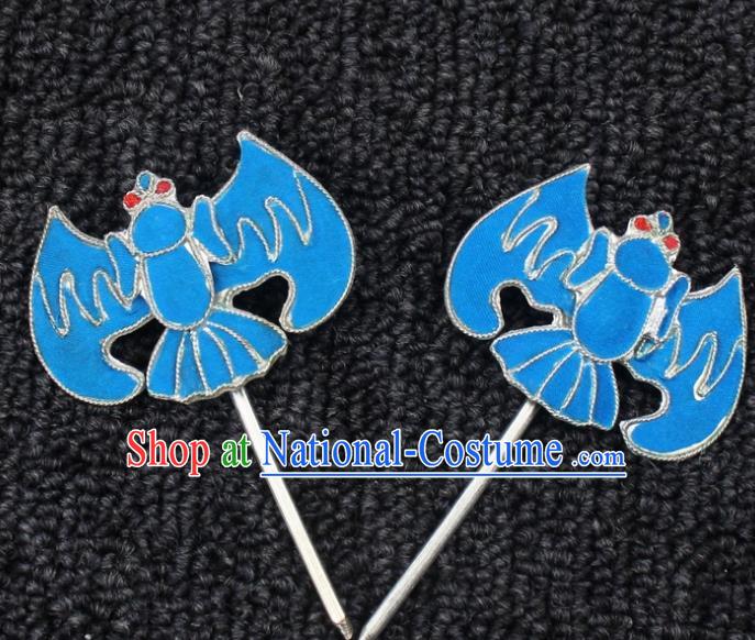 Traditional China Beijing Opera Young Lady Hair Accessories, Ancient Chinese Peking Opera Hua Tan Diva Bat Hairpins