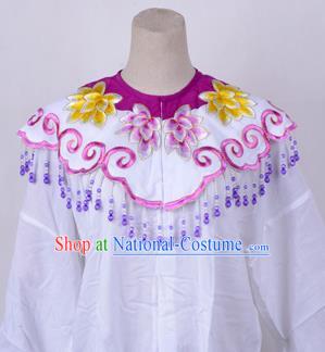 Traditional China Beijing Opera Young Lady Hua Tan Costume Princess Embroidered Purple Cloud Shoulder, Ancient Chinese Peking Opera Diva Embroidery Cappa Clothing