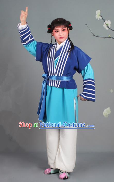 Traditional China Beijing Opera Livehand Costume Scholar Embroidered Navy Robe, Ancient Chinese Peking Opera Book Boy Embroidery Clothing