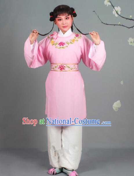 Traditional China Beijing Opera Livehand Costume Scholar Embroidered Pink Robe, Ancient Chinese Peking Opera Book Boy Embroidery Clothing